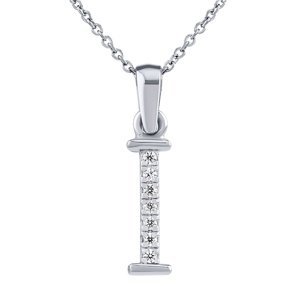 Stříbrný náhrdelník s přívěskem písmene I s Brilliance Zirconia
