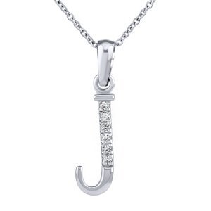Stříbrný náhrdelník s přívěskem písmene J s Brilliance Zirconia
