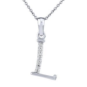 Stříbrný náhrdelník s přívěskem písmene L s Brilliance Zirconia
