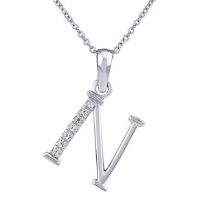 Stříbrný náhrdelník s přívěskem písmene N s Brilliance Zirconia