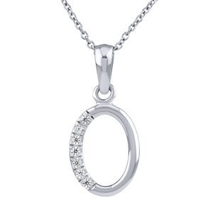 Stříbrný náhrdelník s přívěskem písmene O s Brilliance Zirconia