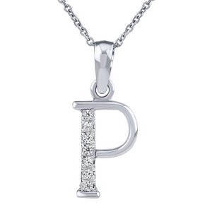 Stříbrný náhrdelník s přívěskem písmene P s Brilliance Zirconia