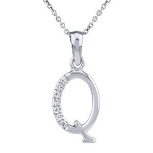 Stříbrný náhrdelník s přívěskem písmene Q s Brilliance Zirconia