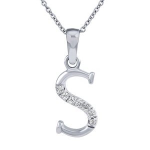 Stříbrný náhrdelník s přívěskem písmene S s Brilliance Zirconia