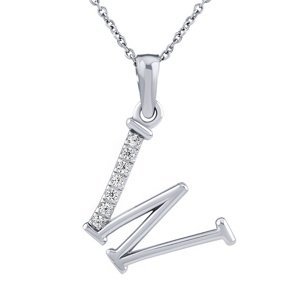 Stříbrný náhrdelník s přívěskem písmene W s Brilliance Zirconia