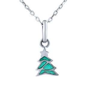 Stříbrný náhrdelník s vánočním stromečkem Swen