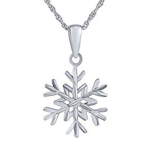 Stříbrný náhrdelník s přívěskem sněhové vločky Nisse -  42 + 5 cm