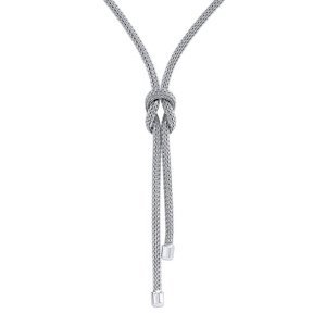 Stříbrný pletený náhrdelník Brona s uzlem