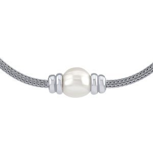 Stříbrný pletený náhrdelník Shaya s pravou přírodní perlou