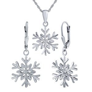 Stříbrný set šperků sněhová vločka Nisse - náušnice a přívěsek