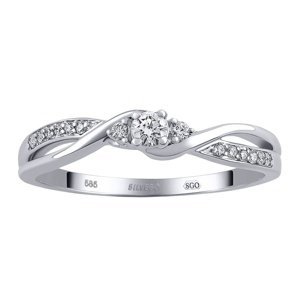 Diamantový prsten Ellen z bílého zlata velikost obvod 60 mm