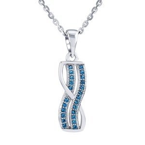 Stříbrný náhrdelník AMABEL s modrými Brilliance Zirconia