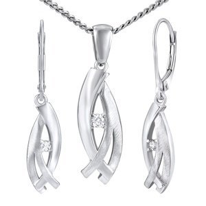 Stříbrná souprava šperků TESSA - náušnice a přívěsek