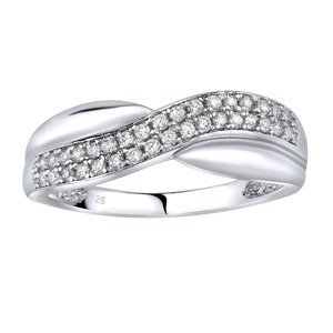Stříbrný prsten CHARLOTTE s micro zirkony velikost obvod 46 mm