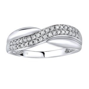 Stříbrný prsten CHARLOTTE s micro zirkony velikost obvod 52 mm