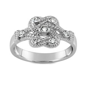 Keltský stříbrný prsten se zirkony velikost obvod 58 mm