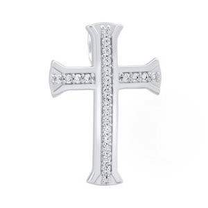 Stříbrný přívěsek křížek Ithiel se zirkony