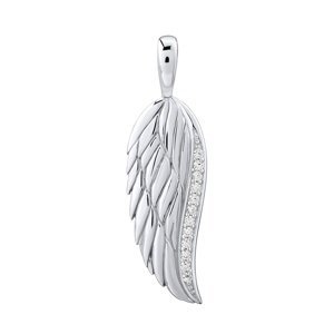 Stříbrný přívěsek andělské křídlo Lasha se zirkony