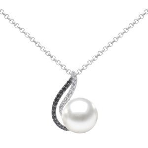 Stříbrný náhrdelník Agnes s bílou perlou a Brilliance Zirconia