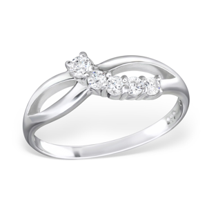 OLIVIE Stříbrný prsten se zirkony 0664 Velikost prstenů: 6 (EU: 51 - 53) Ag 925; ≤1,40 g.