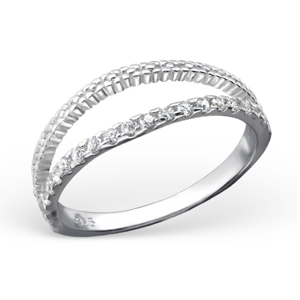 OLIVIE Stříbrný vzorovaný prsten 0681 Velikost prstenů: 6 (EU: 51 - 53) Ag 925; ≤1,30 g.