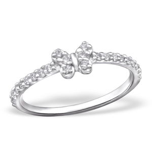 OLIVIE Stříbrný prsten MOTÝL se zirkony 0690 Velikost prstenů: 6 (EU: 51 - 53) Ag 925; ≤0,9 g.