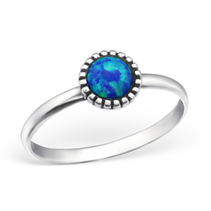 OLIVIE Stříbrný prsten OPAL BLUE 0949 Velikost prstenů: 6 (EU: 51 - 53) Ag 925; ≤1,25 g.