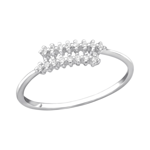 OLIVIE Stříbrný prsten s kubickými zirkony 0951 Velikost prstenů: 6 (EU: 51-53) Ag 925; ≤0,5 g.
