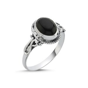 OLIVIE Stříbrný prsten ONYX 8272 Velikost prstenů: 6 (EU: 51-53) Ag 925; ≤2,3 g.