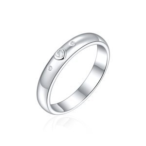 OLIVIE Snubní stříbrný prsten SRDCE 8587 Velikost prstenů: 10 (EU: 62-64), Pohlaví: Dámské Ag 925; ≤2,7 g.