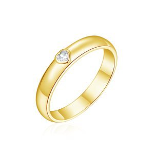 OLIVIE Snubní stříbrný prsten SRDCE GOLD 8588 Velikost prstenů: 10 (EU: 62-64), Pohlaví: Pánské Ag 925; ≤2,7 g.