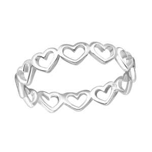 OLIVIE Stříbrný srdíčkový prsten 1196 Velikost prstenů: 7 (EU: 54 - 56) Ag 925; ≤0,85 g.