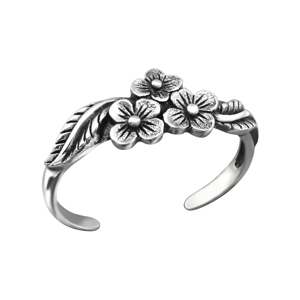 OLIVIE Stříbrný květinový prsten na nohu 1220 Ag 925; ≤0,85 g.