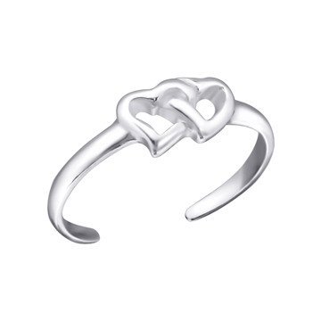 OLIVIE Stříbrný prsten na nohu SRDÍČKA 1223 Ag 925; ≤0,67 g.