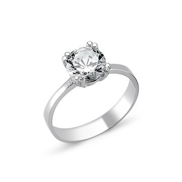 OLIVIE Stříbrný solitérní prsten se zirkonem 1263 Velikost prstenů: 7 (EU: 54-56) Ag 925; ≤2,9 g.