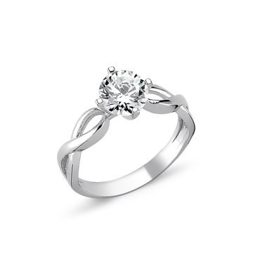 OLIVIE Stříbrný solitérní prsten se zirkonem 1264 Velikost prstenů: 5 1/4 (EU: 50) Ag 925; ≤2,7 g.