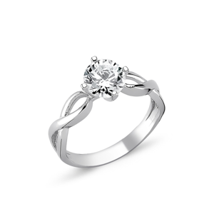 OLIVIE Stříbrný solitérní prsten se zirkonem 1264 Velikost prstenů: 6 (EU: 51 - 53) Ag 925; ≤2,7 g.
