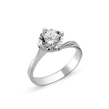 OLIVIE Stříbrný solitérní prsten se zirkonem1265 Velikost prstenů: 6 (EU: 51 - 53) Ag 925; ≤2,7 g.