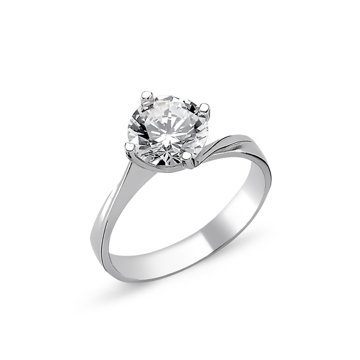 OLIVIE Stříbrný solitérní prsten se zirkonem1265 Velikost prstenů: 7 (EU: 54 - 56) Ag 925; ≤2,7 g.
