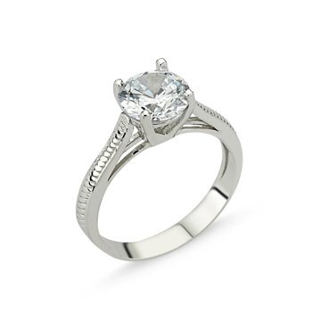 OLIVIE  Stříbrný solitérní prsten se zirkonem 1267 Velikost prstenů: 6 (EU: 51 - 53) Ag 925; ≤3,3 g.