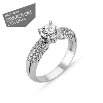 OLIVIE Stříbrný luxusní prsten se Swarovski zirkony 1730 Velikost prstenů: 7 (EU: 54-56) Ag 925; ≤3,35 g.