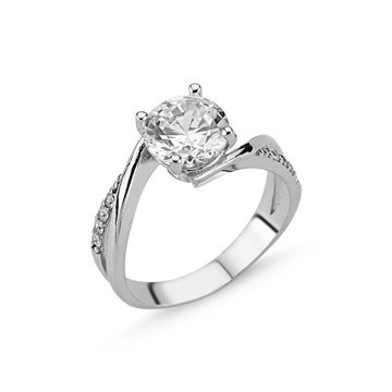 OLIVIE Stříbrný zásnubní prsten CZ 1732 Velikost prstenů: 5 (EU: 47 - 50) Ag 925; ≤3,49 g.