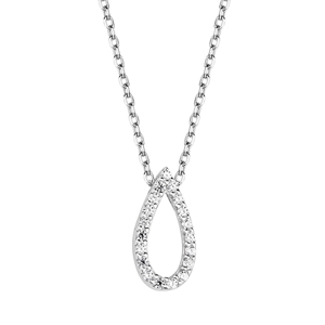 OLIVIE Stříbrný náhrdelník s čirými zirkony 1766 Ag 925; ≤1,7 g.