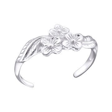 OLIVIE Stříbrný květinový prsten na nohu 1798 Ag 925; ≤0,8 g.