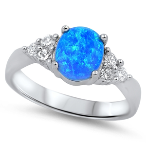OLIVIE Stříbrný prsten s modrým opálem 1922 Velikost prstenů: 5 (EU: 47 - 50) Ag 925; ≤2,75 g.