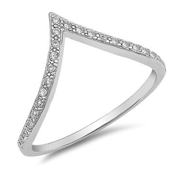 OLIVIE Stříbrný prsten ŠIPKA se zirkony 1927 Velikost prstenů: 5 (EU: 47 - 50) Ag 925; ≤1,16 g.