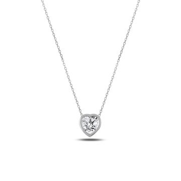 OLIVIE Stříbrný náhrdelník ZIRKONOVÉ SRDCE 2323 Ag 925; ≤1,5 g.