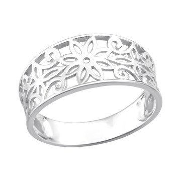 OLIVIE Stříbrný květinový prsten 2479 Velikost prstenů: 6 (EU: 51 - 53) Ag 925; ≤2 g.