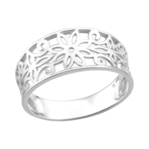 OLIVIE Stříbrný květinový prsten 2479 Velikost prstenů: 7 (EU: 54 - 56) Ag 925; ≤2 g.