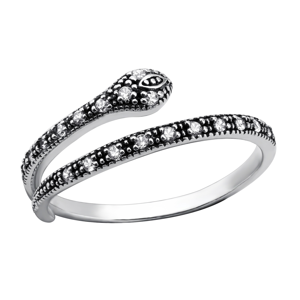 OLIVIE Stříbrný prsten HAD se zirkony 2482 Velikost prstenů: 5 (EU: 47 - 50) Ag 925; ≤1,65 g.